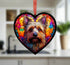 Cairn Terrier Stained Glass Effect Heart Suncatcher